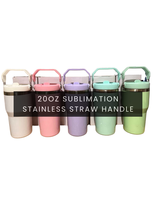 20oz Sublimation Stainless Straw Handle